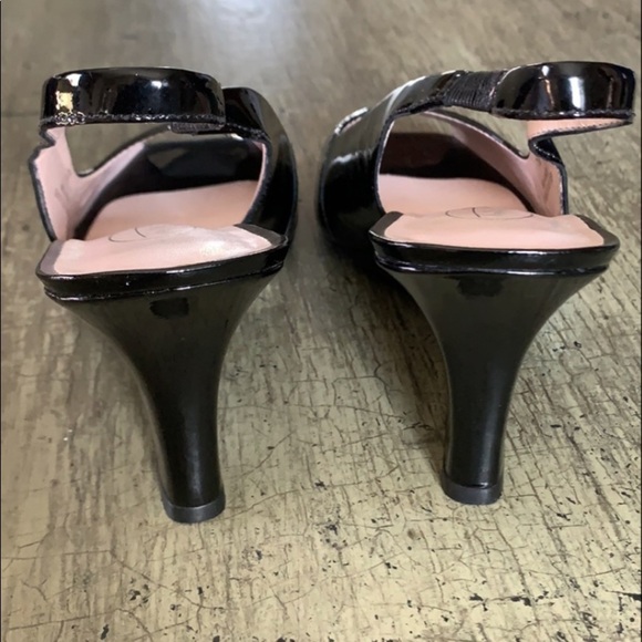 TALBOTS Black Patent Leather Slingback Wedges - Picture 7 of 15